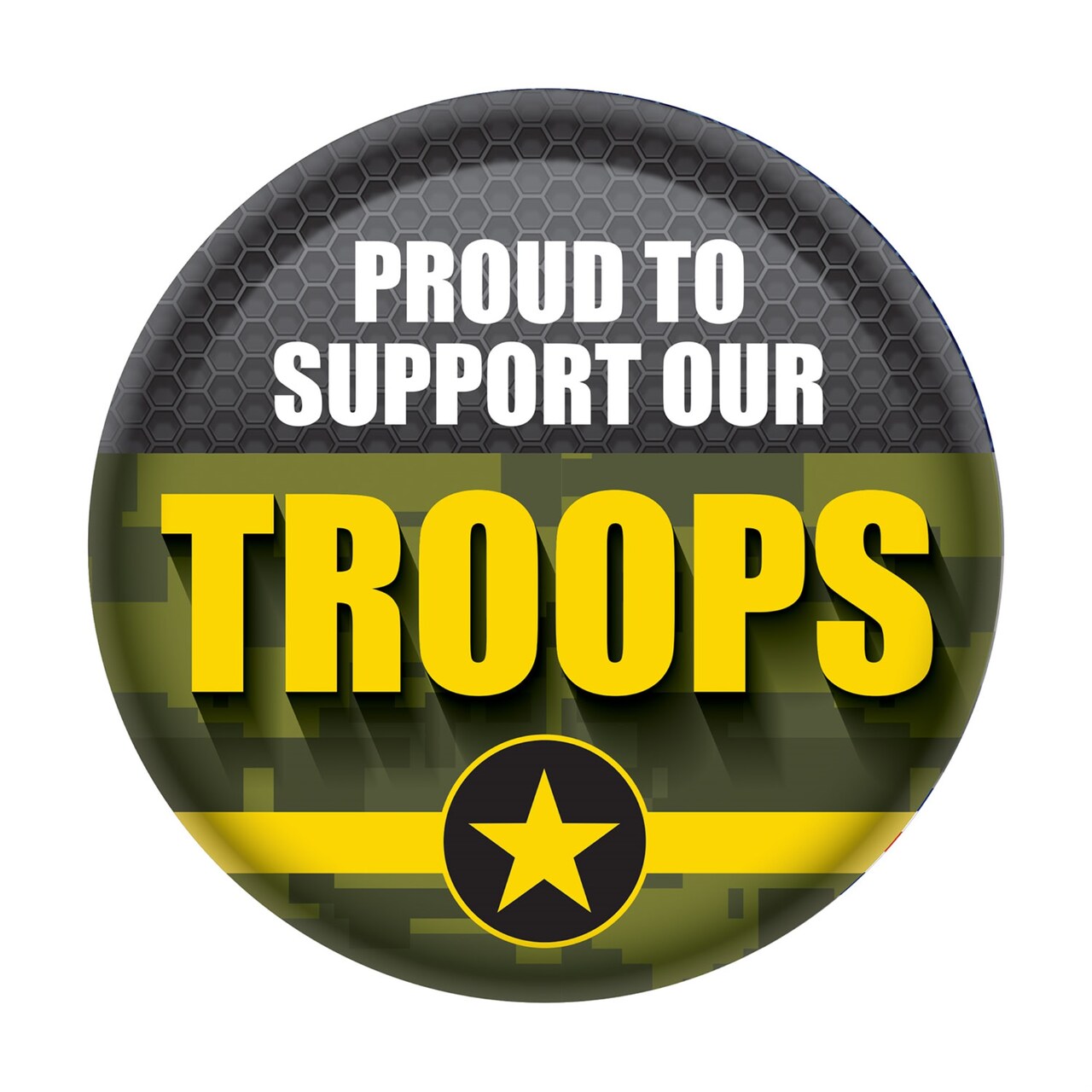 Proud To Support Our Troops Button, (Pack of 6)